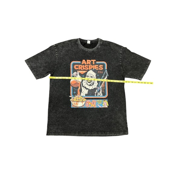 Steven Rhodes Terrifier Art the Clown Stone Wash SS T-Shirt Sz Large Black - Picture 2 of 5